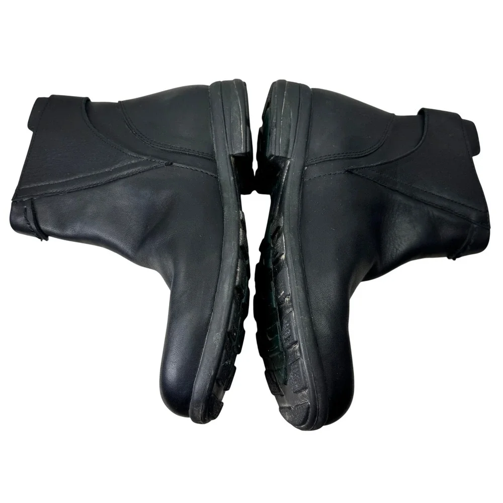 L.L. Bean‎ Ankle Boots Womens 7 Black Leather Side Zip Low Heel 0BPG504 Classic